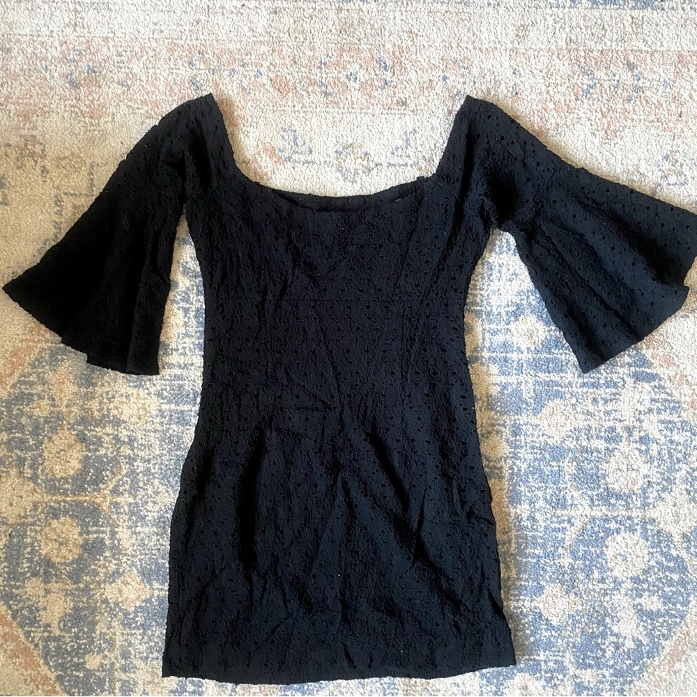 Black Off the Shoulder Lace Free People Dress